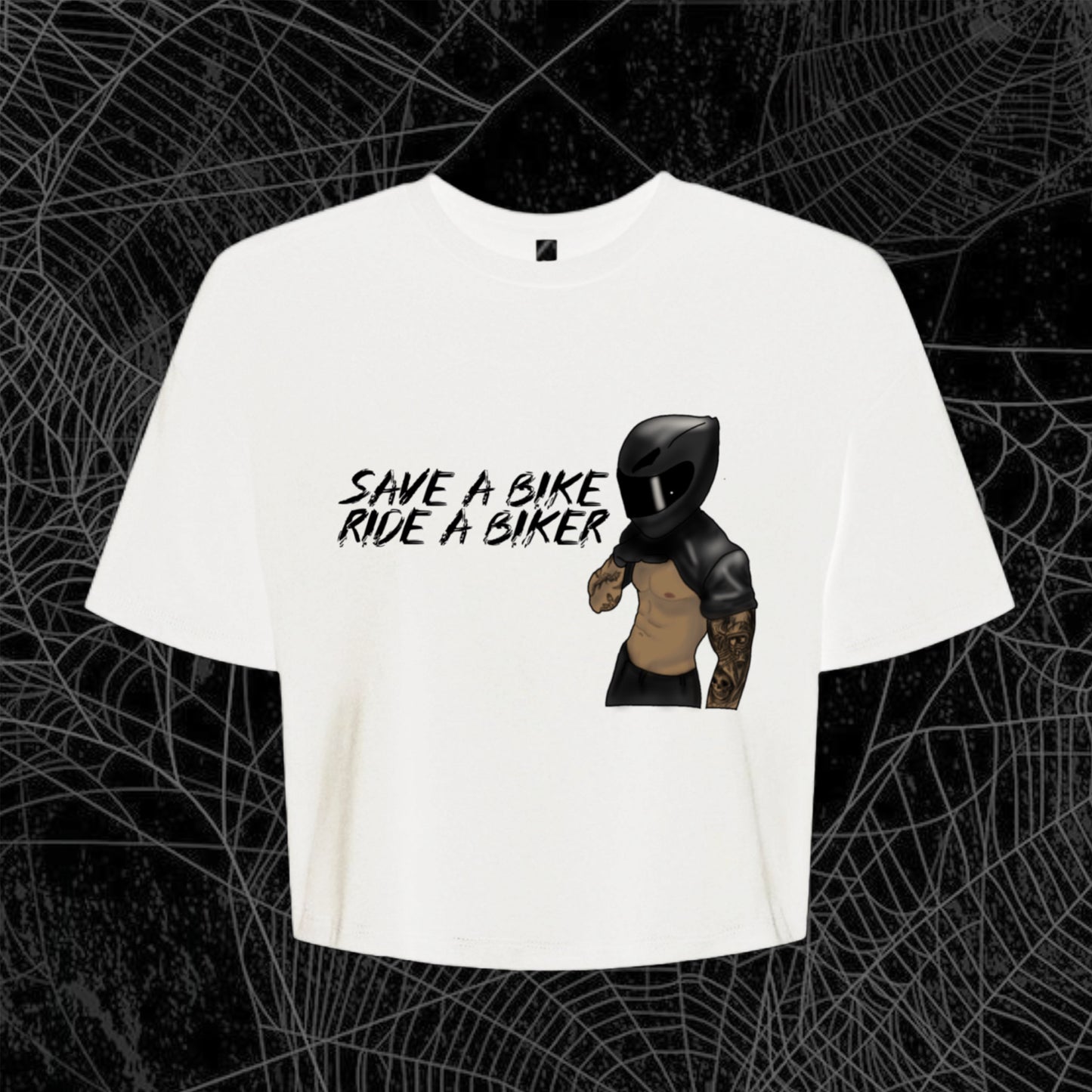 Save A Bike Shirtless biker Crewneck T Shirt