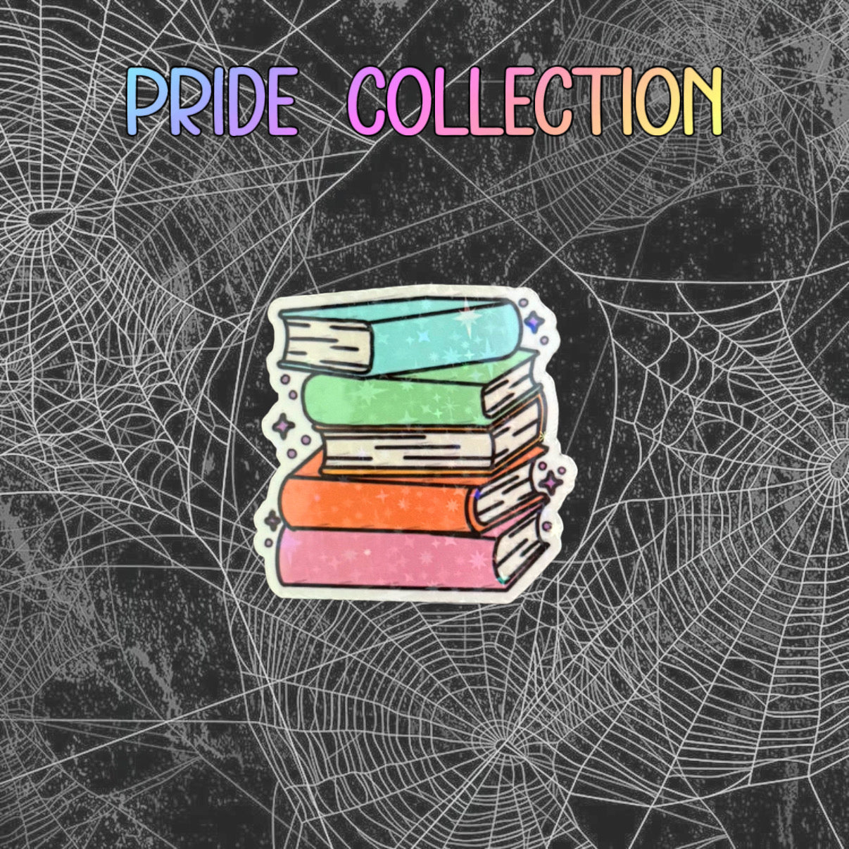Rainbow Book Stack Sticker