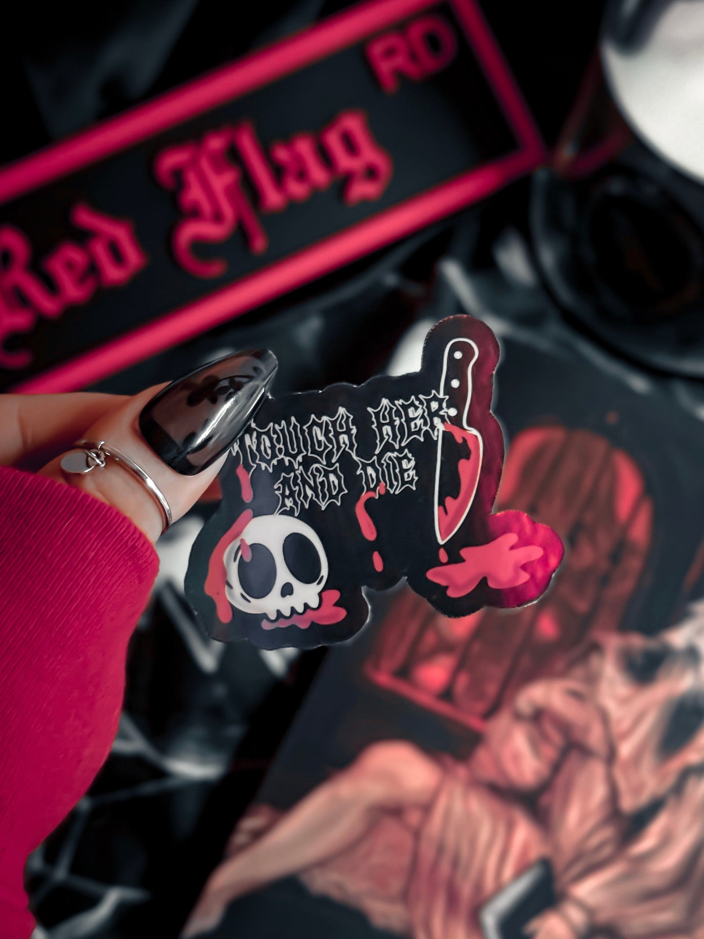 Touch her and die Sticker