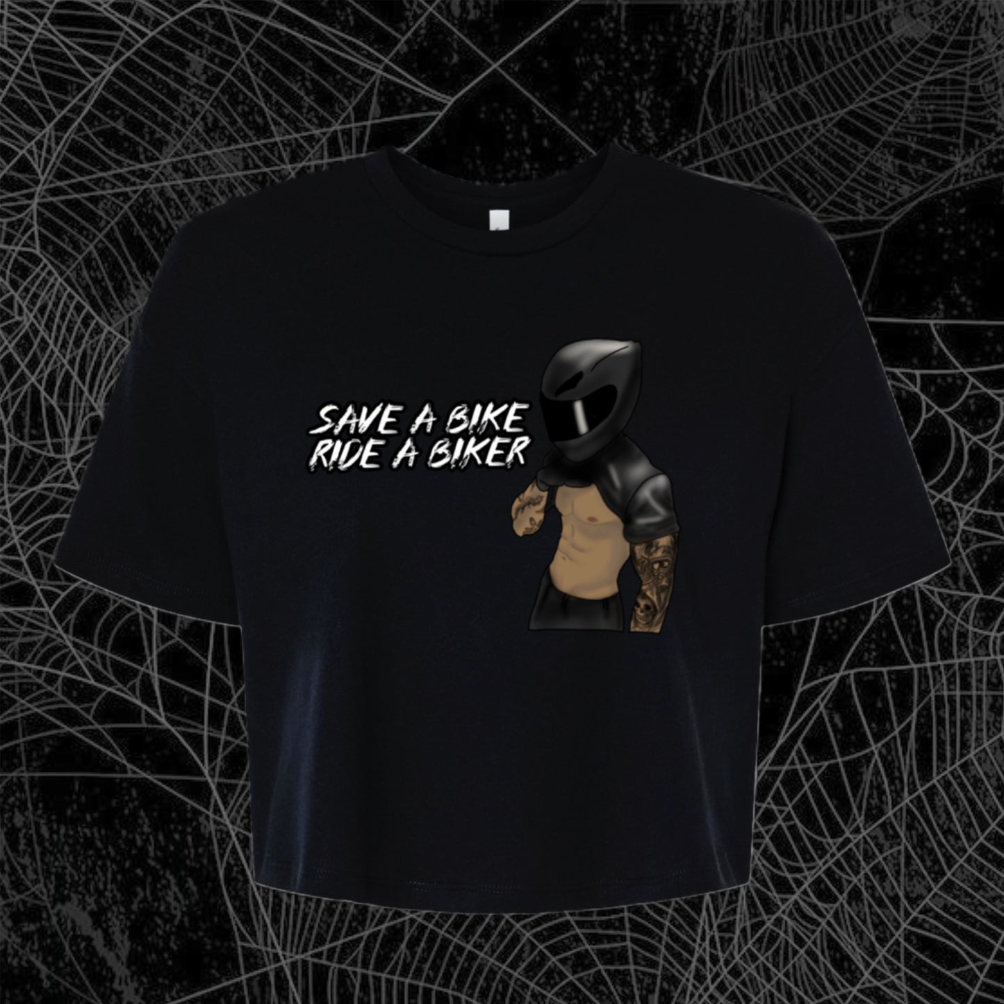 Save A Bike Shirtless biker Crewneck T Shirt