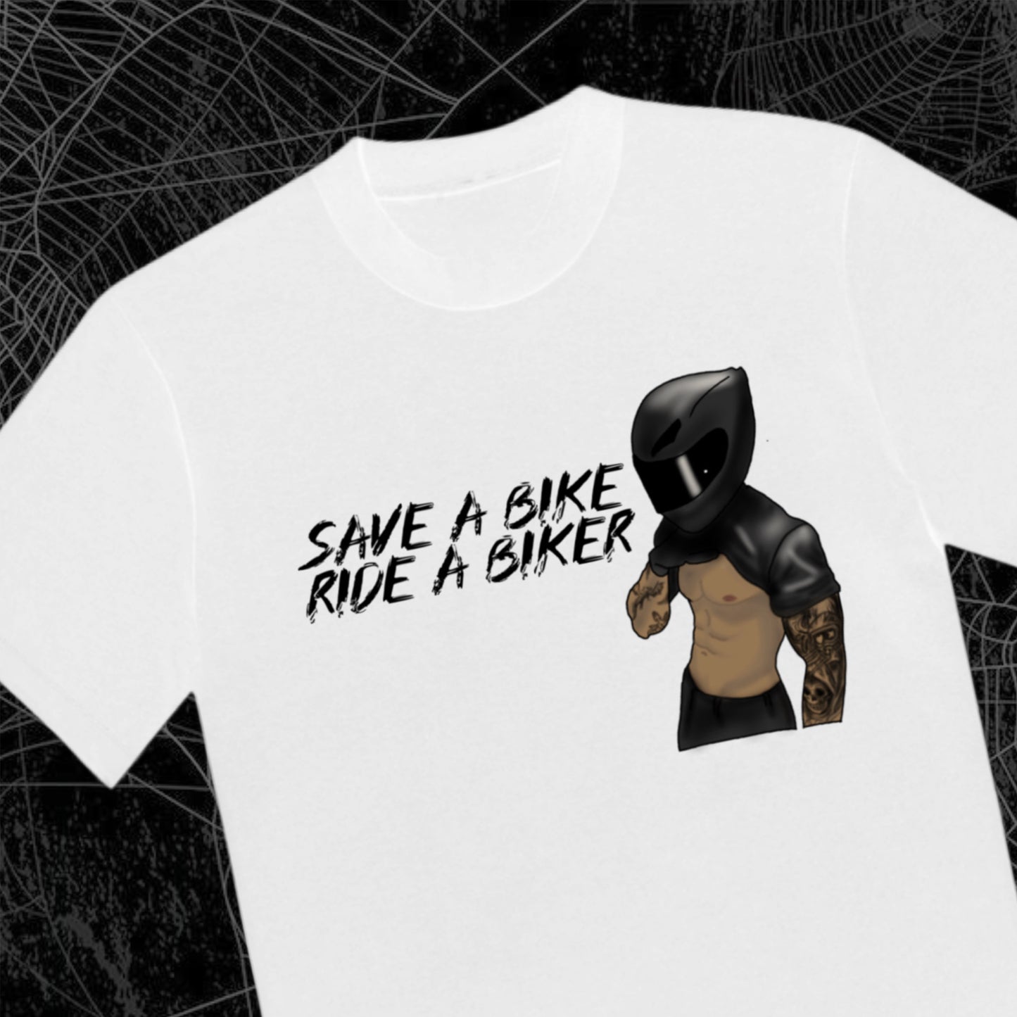 Save A Bike Shirtless biker Crewneck T Shirt