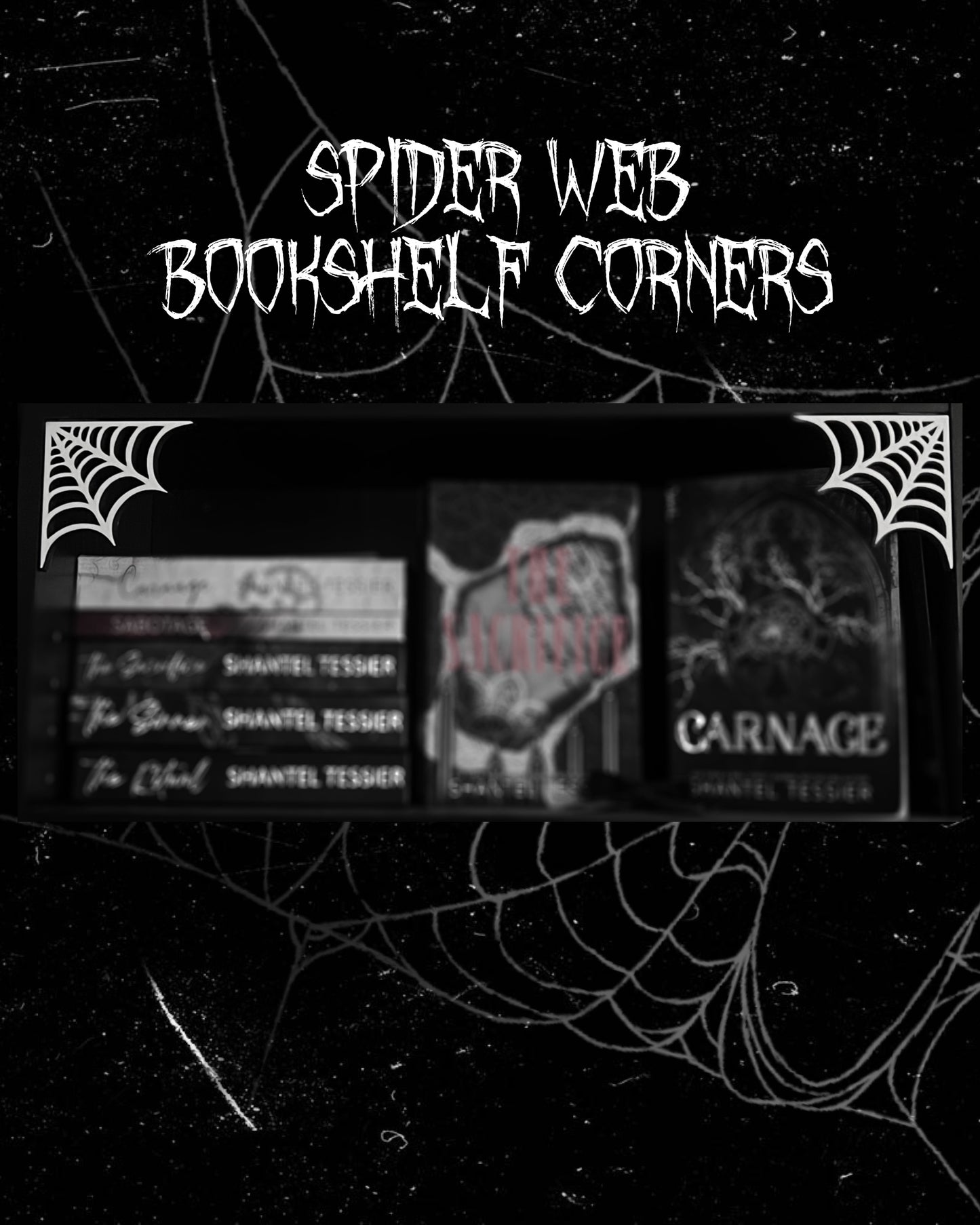 Spider Web 3D Printed Bookshelf Corners