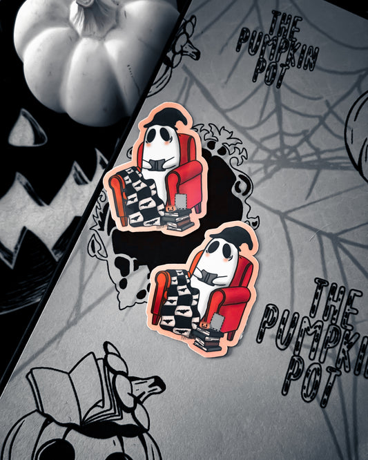 Cozy Ghost Reader Sticker