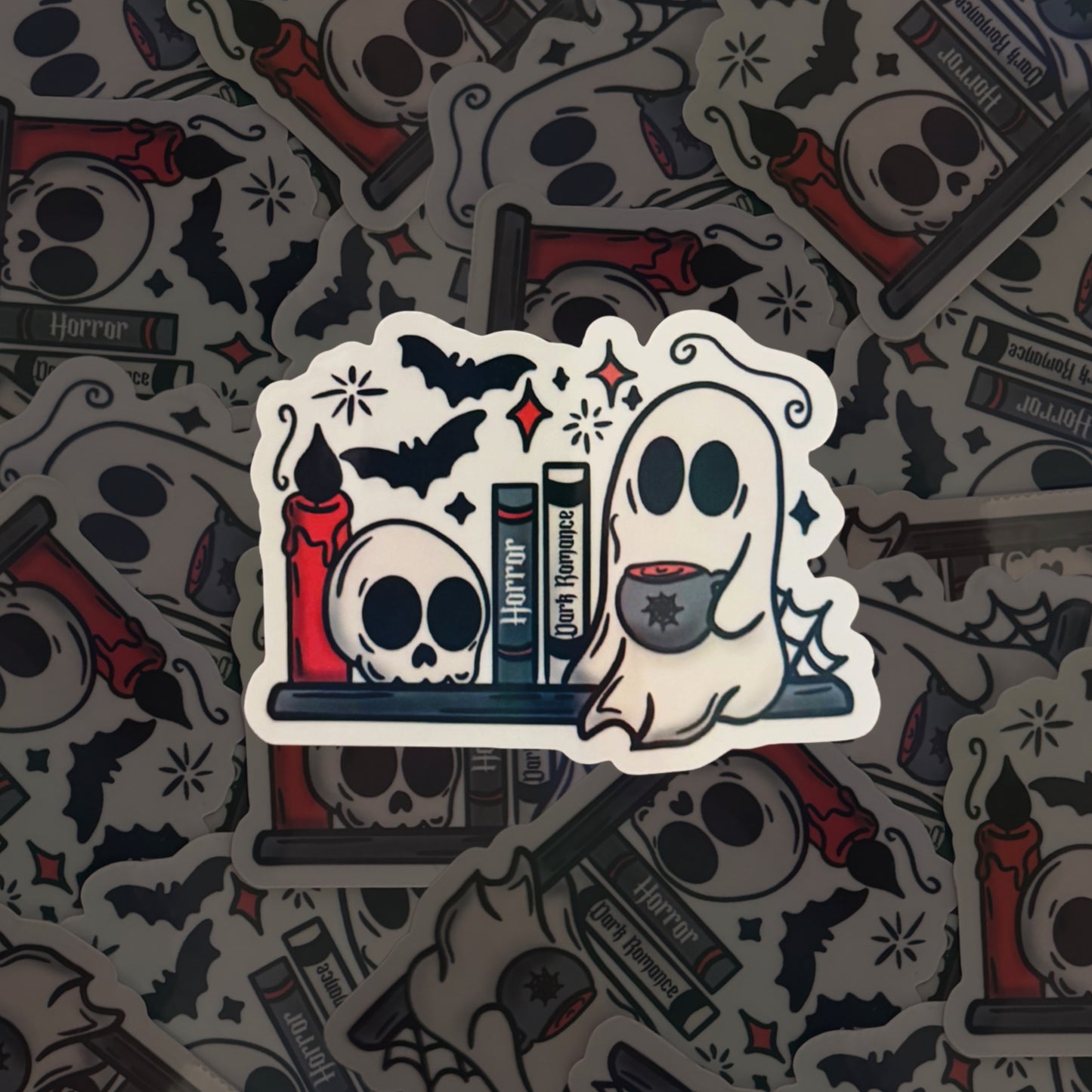 Spooky Bookshelf Sticker