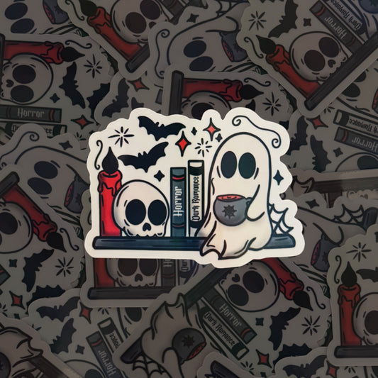 Spooky Bookshelf Sticker