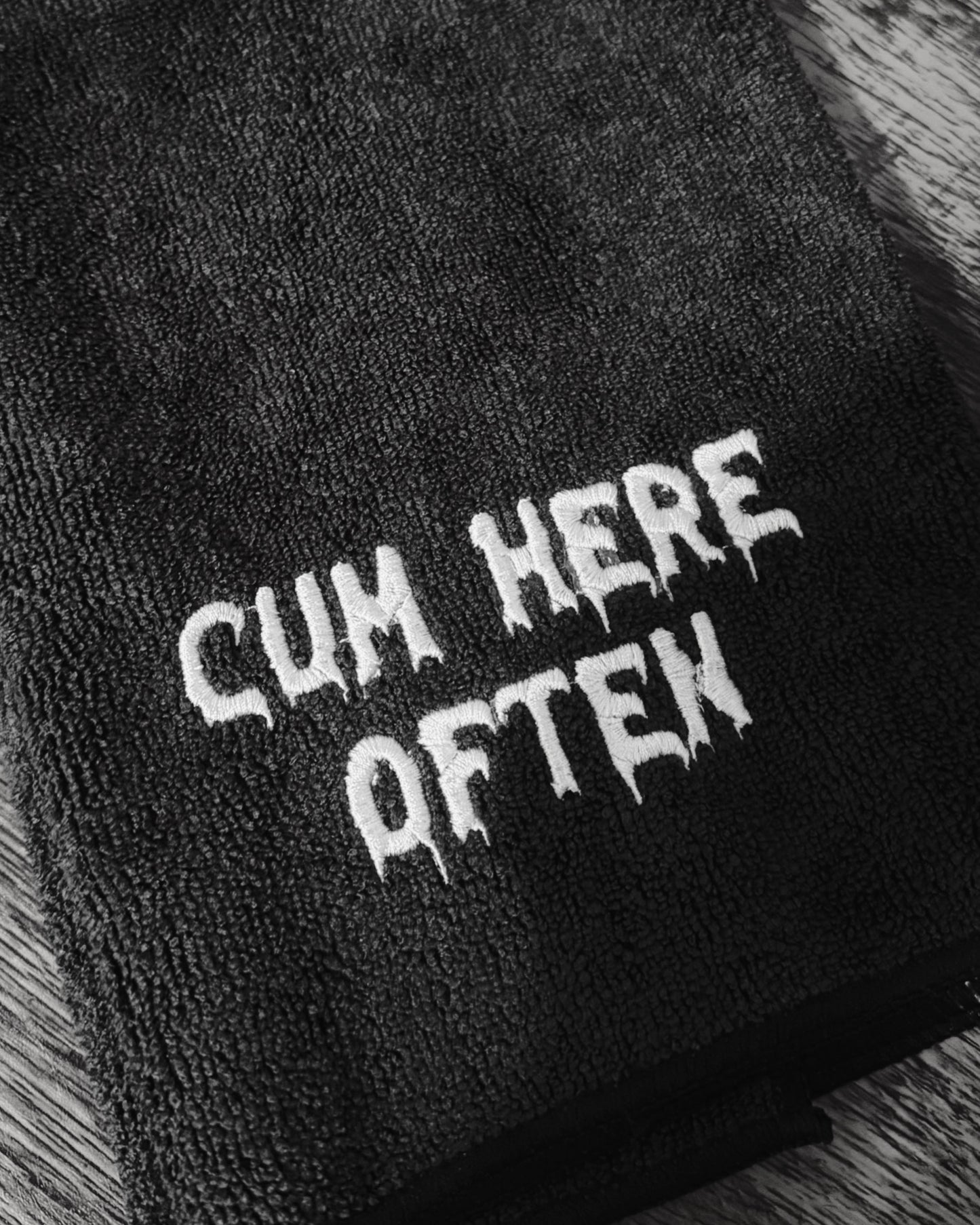 Cum here often embroidered  hand towel