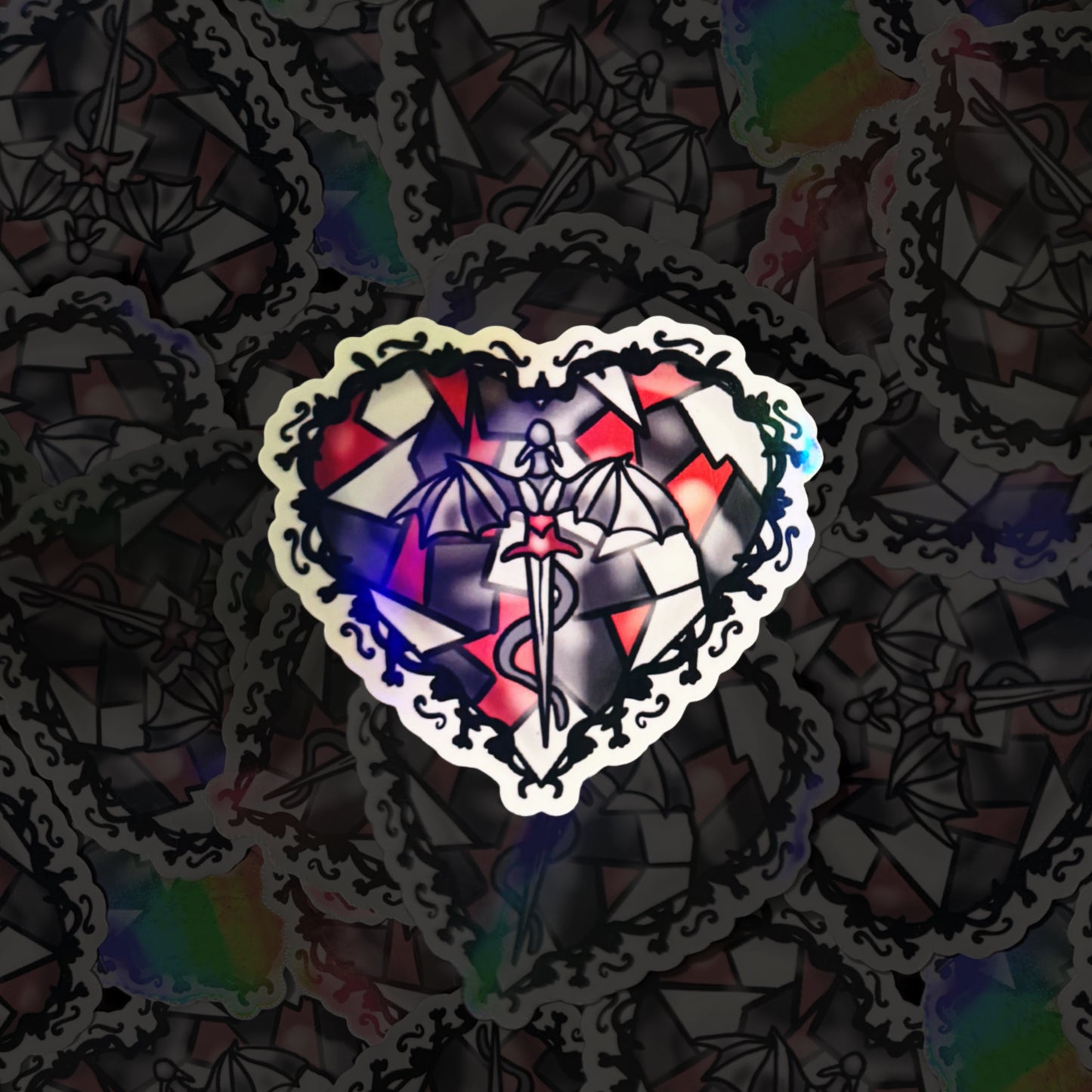 Mosaic Glass Dragon sticker