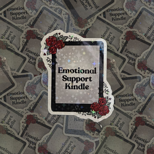 Emotional Support Kindle Sticker -Red