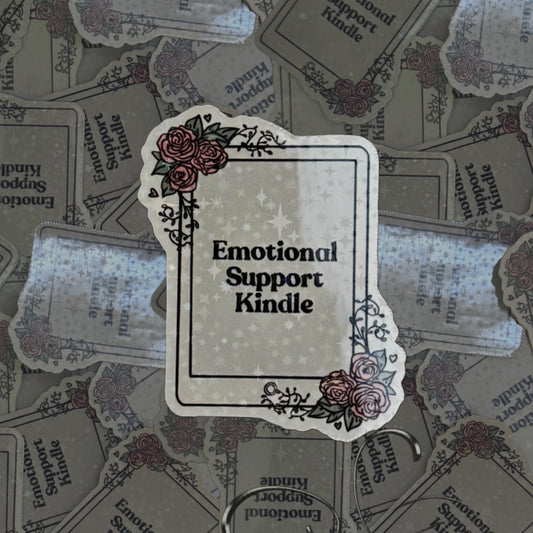 Emotional Support Kindle Sticker -Pink