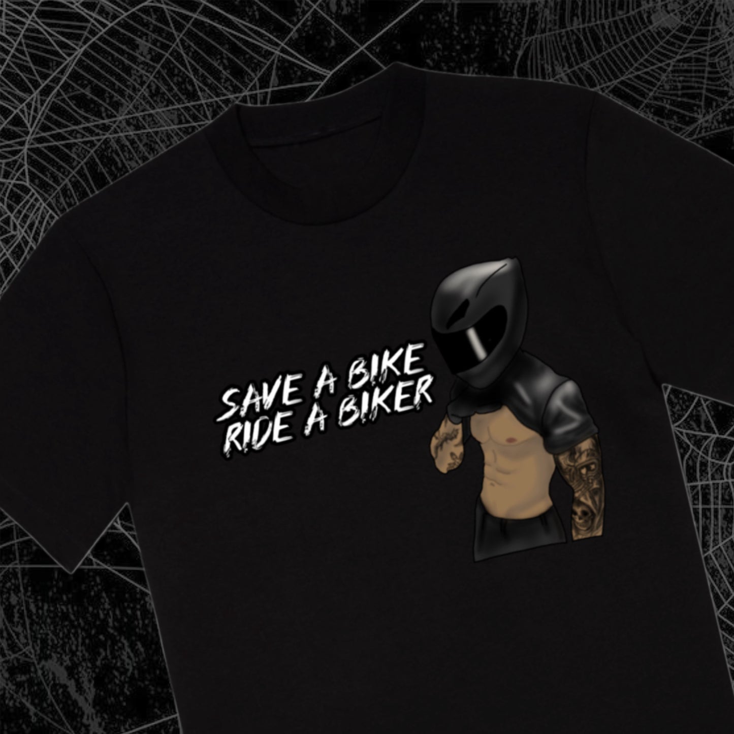 Save A Bike Shirtless biker Crewneck T Shirt