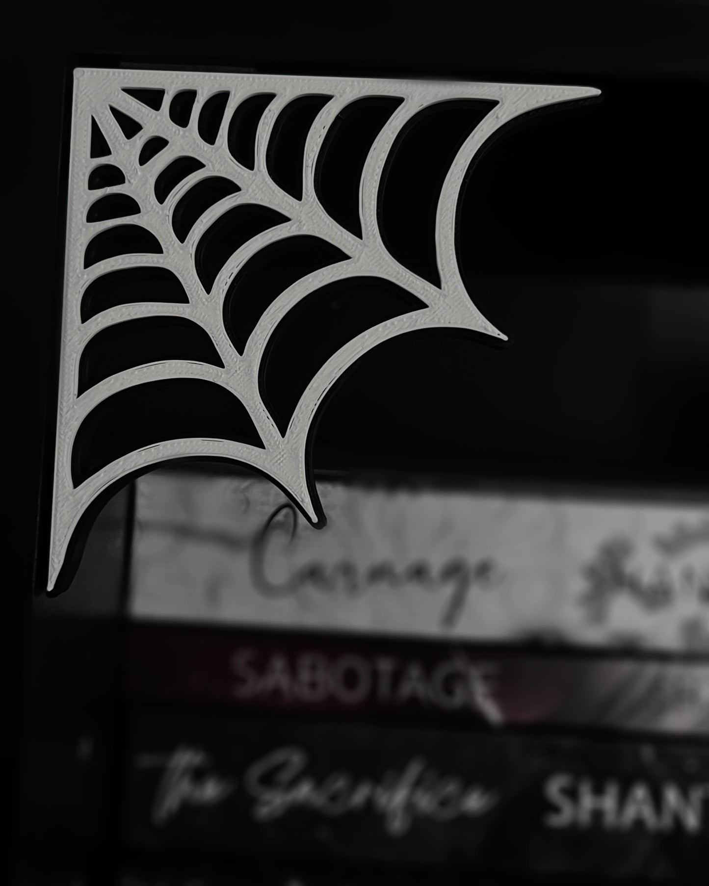 Spider Web 3D Printed Bookshelf Corners