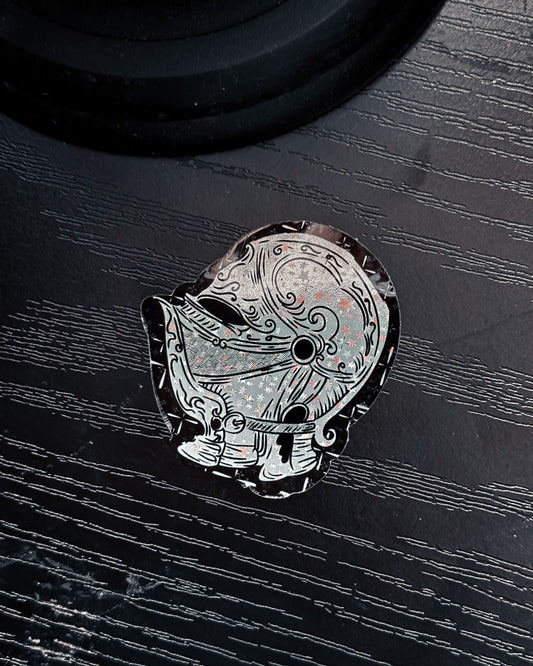 Armour Helmet Glitter Sticker