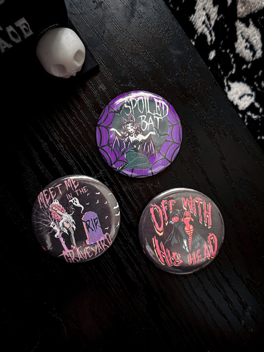 Pin up ghouls button pack